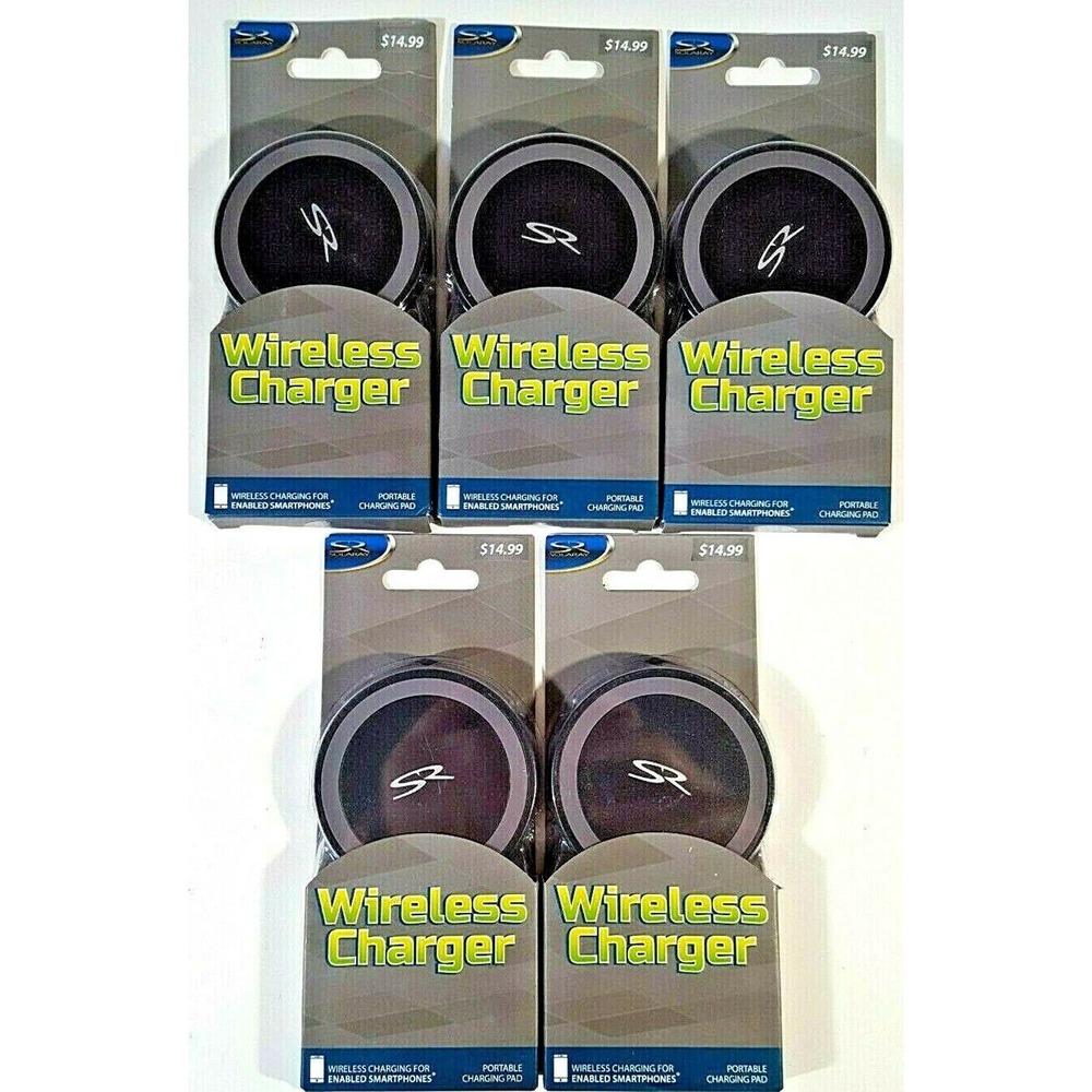 Lot Of 5 New Solaray portable Wireless Charging Pad For Enabled Smartphone